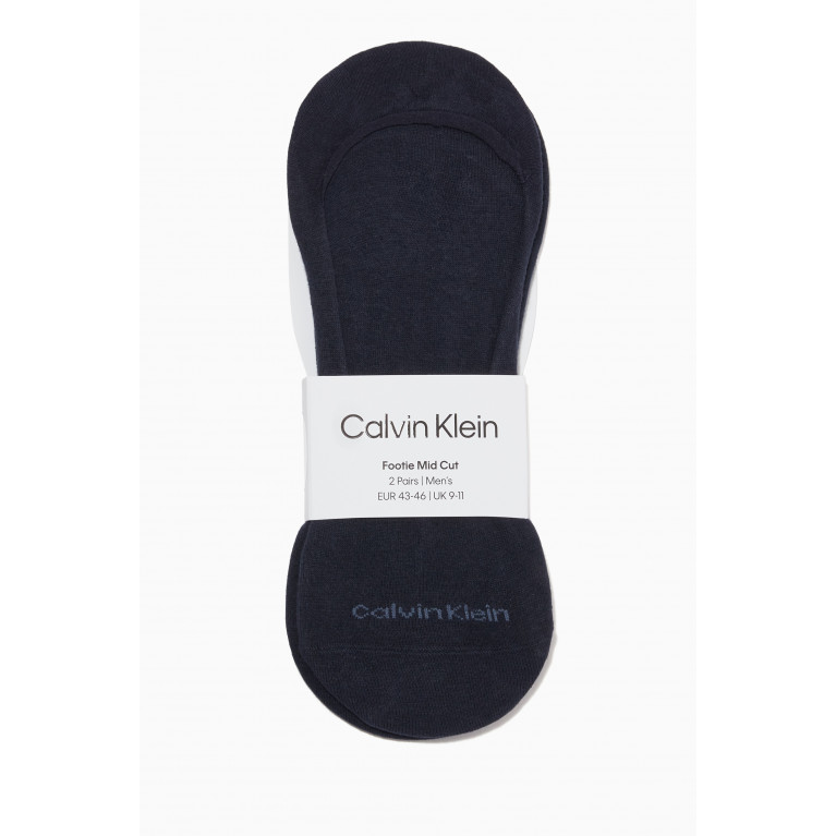 Calvin Klein - Invisible Socks in Cotton Blend, Set of 2 Blue