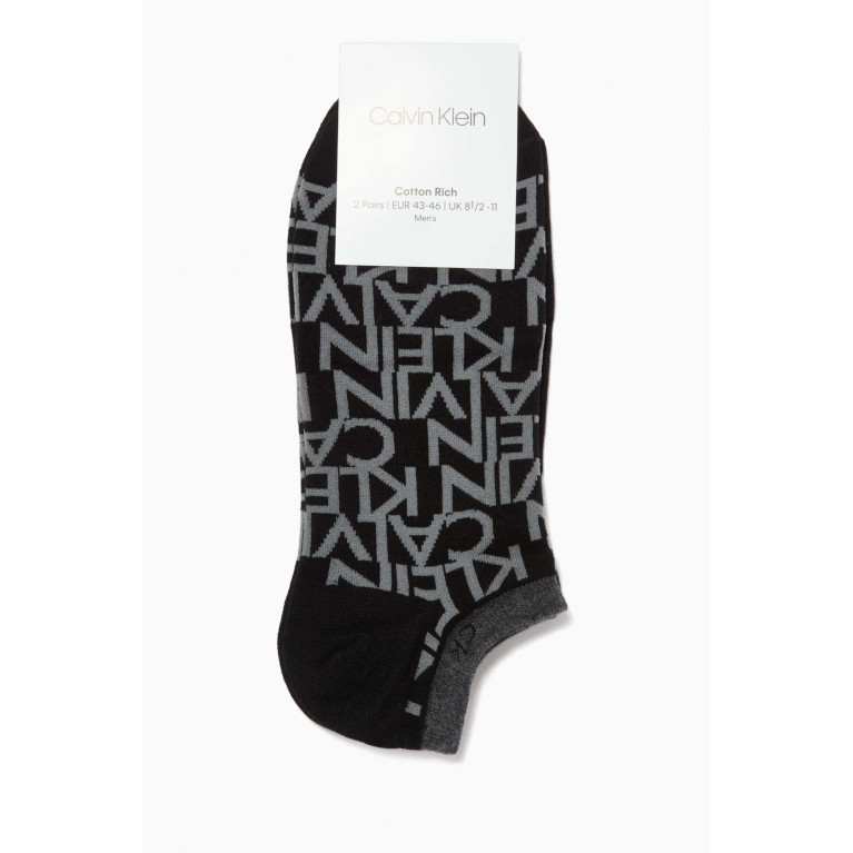 Calvin Klein - Knit Trainer Socks, Set of 2 Black