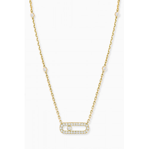 Messika - Move Uno Pavé Diamond Necklace in 18kt Yellow Gold