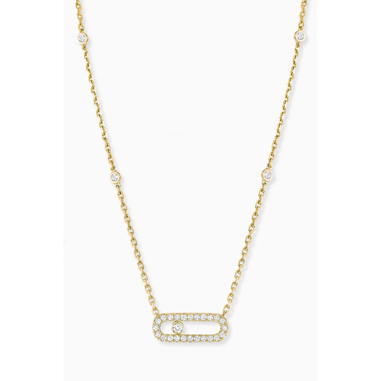 Messika - Move Uno Pavé Diamond Necklace in 18kt Yellow Gold