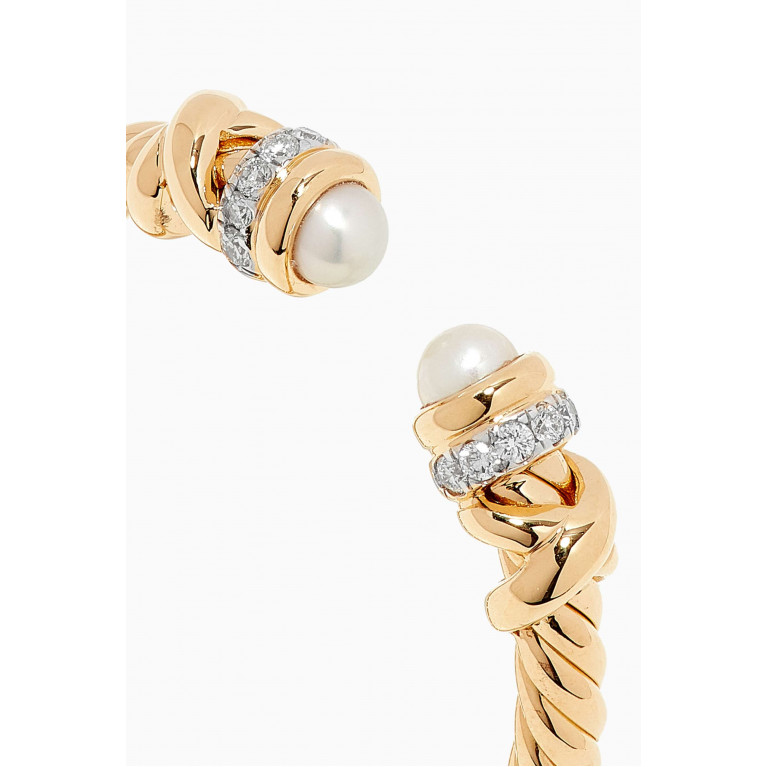 David Yurman - Petite Helena Diamond Ring with Pearls in 18kt Yellow Gold
