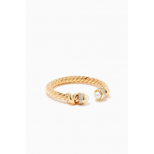 David Yurman - Petite Helena Diamond Ring with Pearls in 18kt Yellow Gold