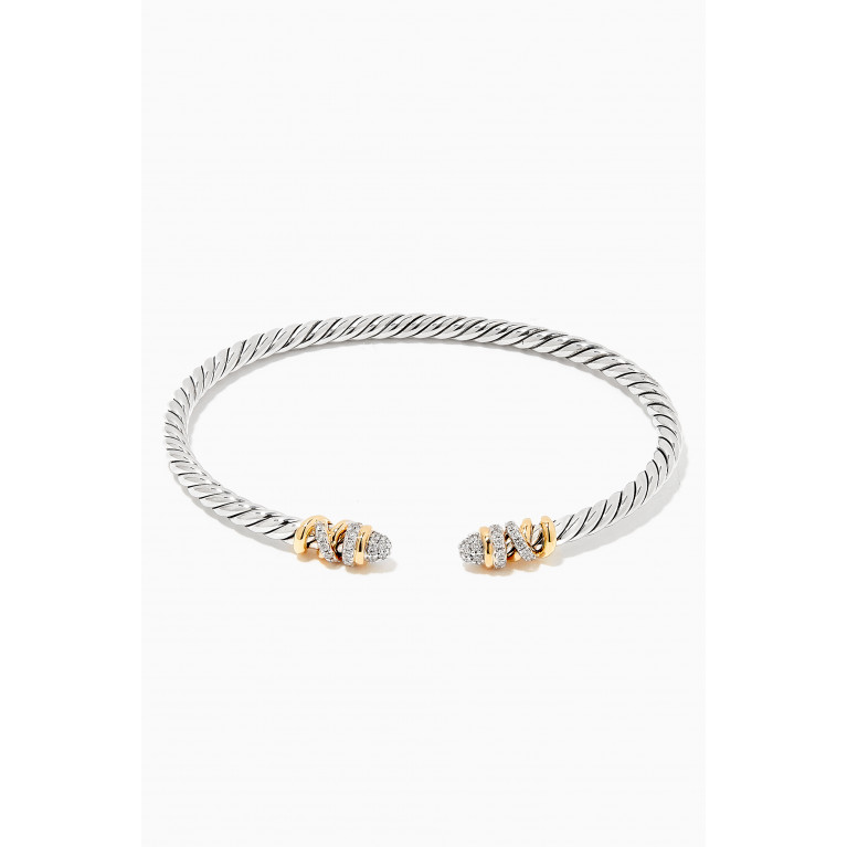 David Yurman - Petite Helena Diamond Bracelet with 18kt Yellow Gold
