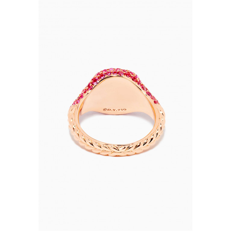 David Yurman - Mini Chevron Pinky Ring with Pavé Pink Sapphires in 18kt Rose Gold