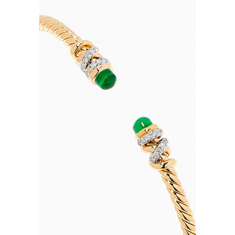 David Yurman - Petite Helena Diamond Bracelet with Emeralds in 18kt Yellow Gold