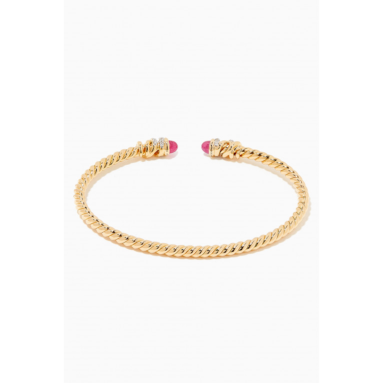 David Yurman - Petite Helena Diamond Bracelet with Rubies in 18kt Yellow Gold