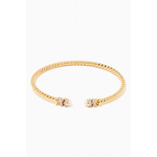 David Yurman - Petite Helena Diamond Bracelet with Pearls in 18kt Yellow Gold