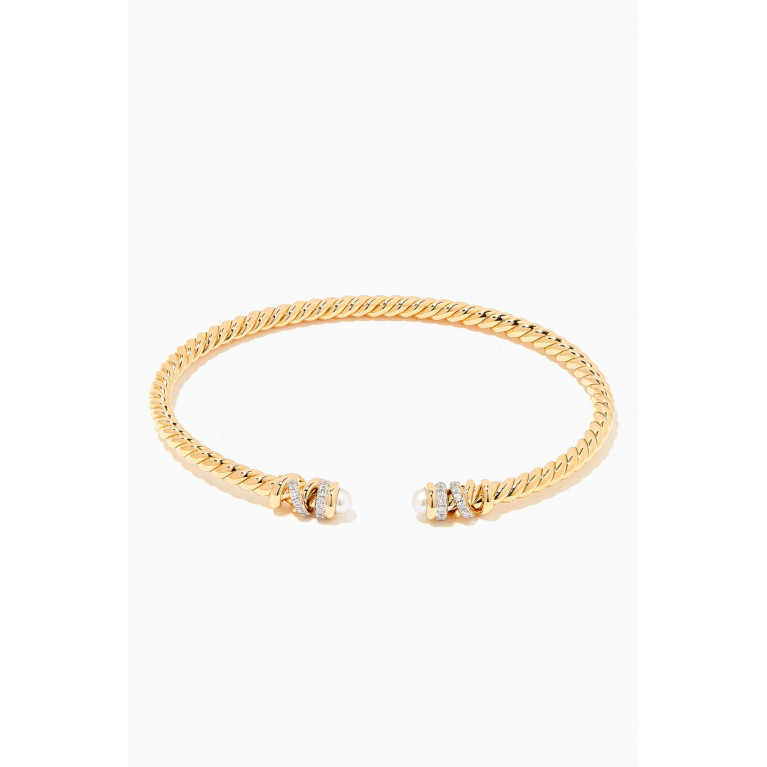David Yurman - Petite Helena Diamond Bracelet with Pearls in 18kt Yellow Gold