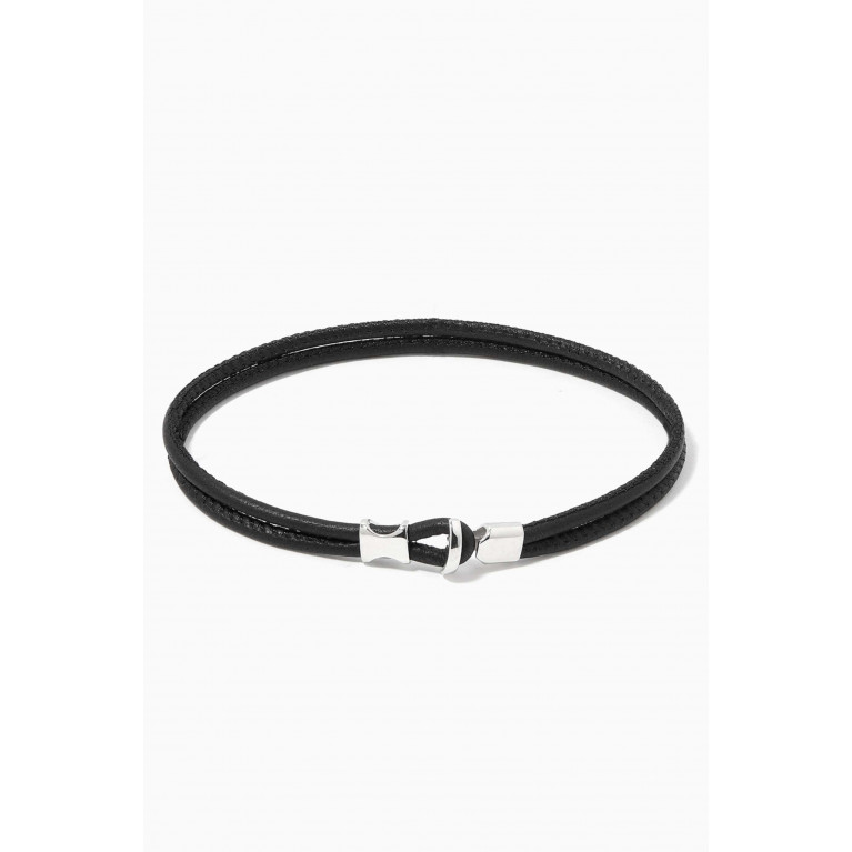 Miansai - Orson Loop Leather Bracelet in Sterling Silver