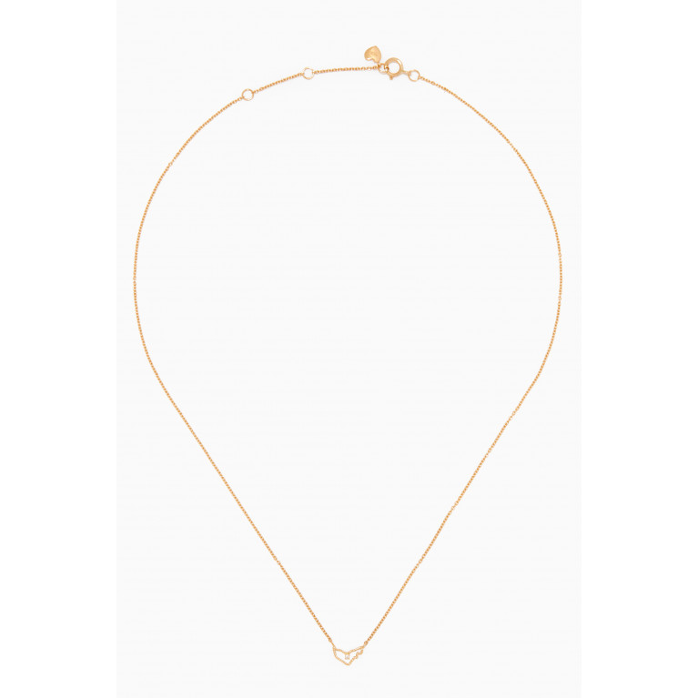 MKS Jewellery - Small UAE Map Necklace with Diamond in 18kt Yellow Gold