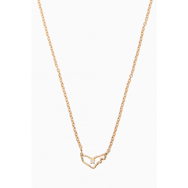 MKS Jewellery - Small UAE Map Necklace with Diamond in 18kt Yellow Gold