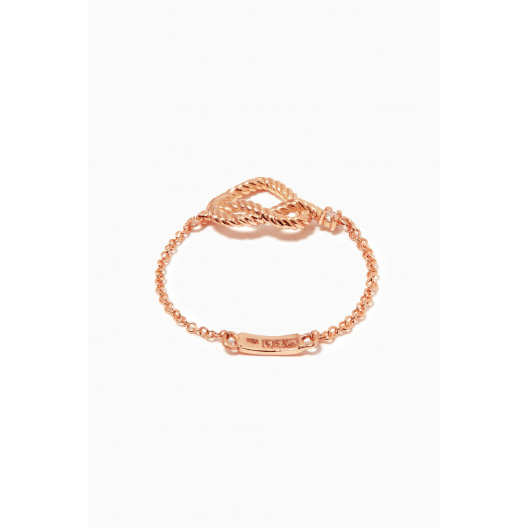 MKS Jewellery - Promise Chain Ring with Diamond in 18kt Rose Gold