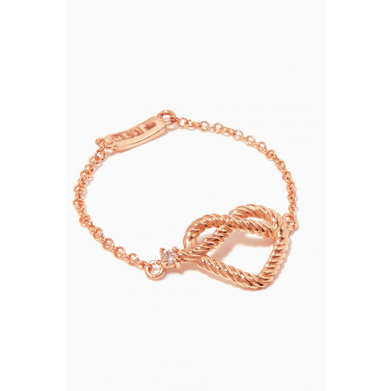 MKS Jewellery - Promise Chain Ring with Diamond in 18kt Rose Gold