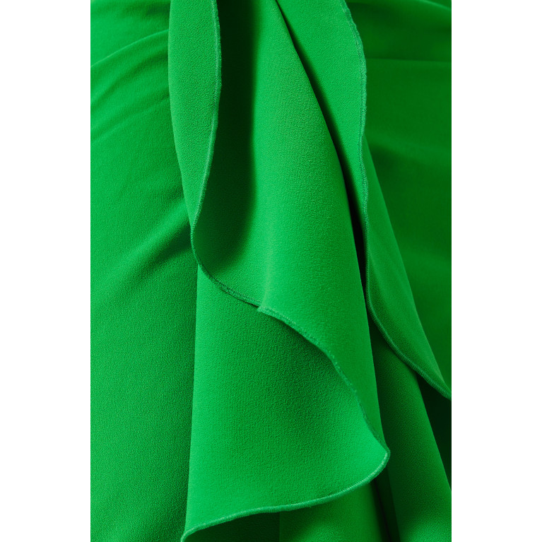 Solace London - Lotus Ruffle Knot Midaxi Dress Green