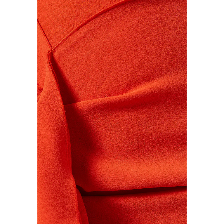 Solace London - Lotus Ruffle Knot Midaxi Dress Orange
