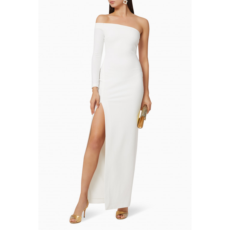 Solace London - Palmer Crepe Evening Gown White
