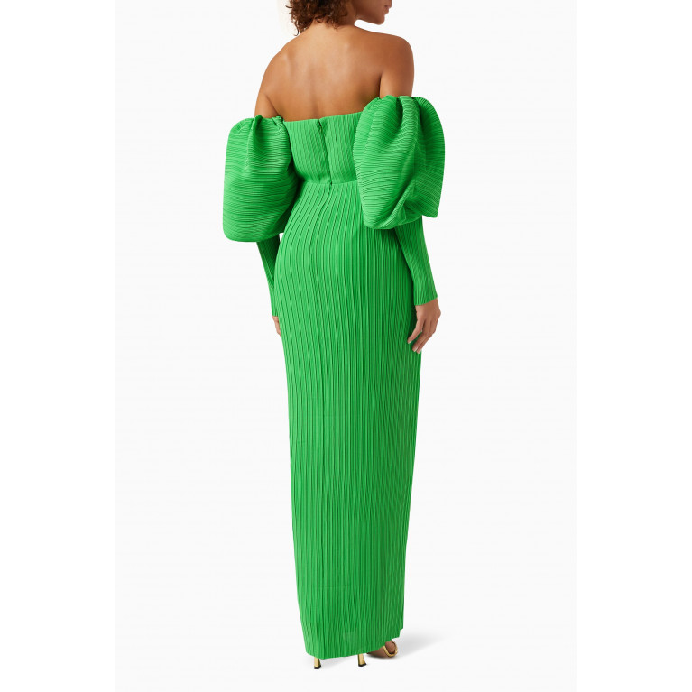 Solace London - Tasmin Ribbed Maxi Dress Green