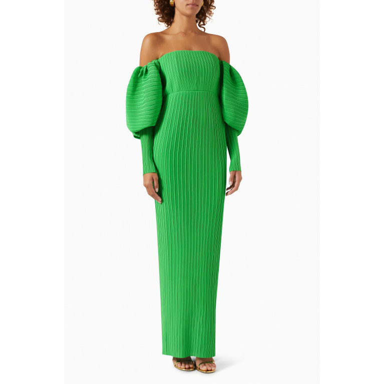 Solace London - Tasmin Ribbed Maxi Dress Green