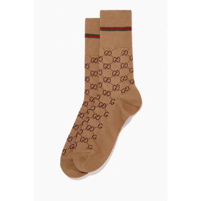 Gucci - Gucci - GG Web Socks in Cotton