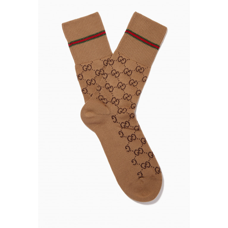 Gucci - Gucci - GG Web Socks in Cotton