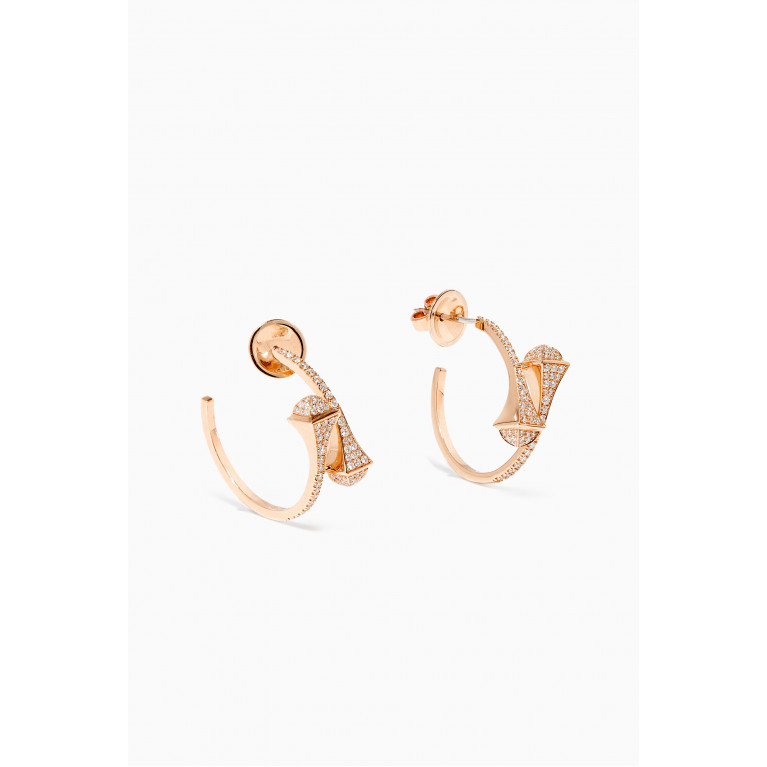 Marli - Cleo Full Diamond Small Hoop Earrings in 18kt Rose Gold
