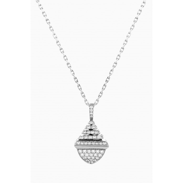 Marli - Cleo Rev Diamond Midi Pendant Necklace in 18kt White Gold