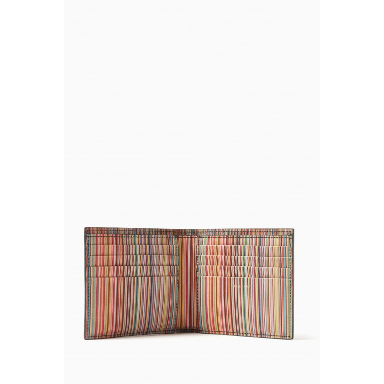 Paul Smith - Signature Stripe Billfold Wallet in Leather Blue