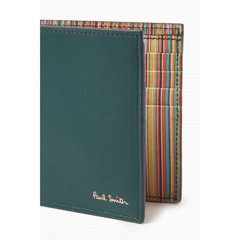 Paul Smith - Signature Stripe Billfold Wallet in Leather Blue