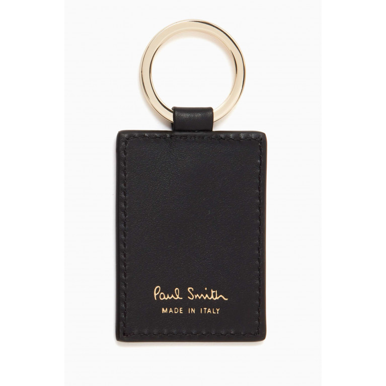 Paul Smith - Striped Rectangular Keyring in Leather Multicolour
