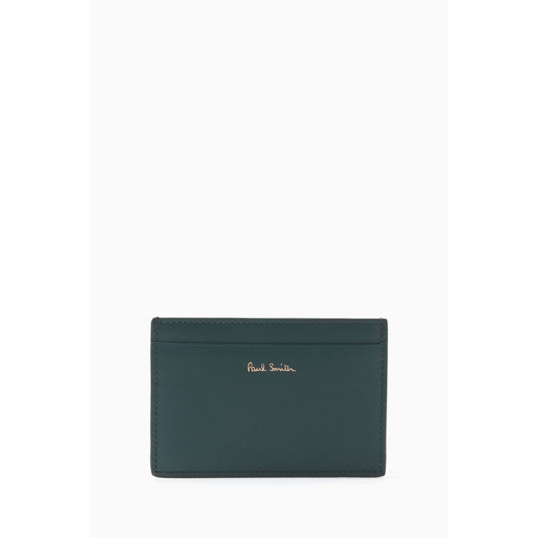Paul Smith - Signature Stripe Card Holder in Leather Blue