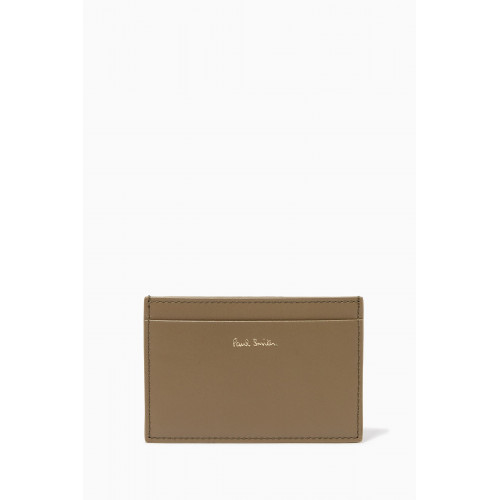 Paul Smith - Signature Stripe Card Holder in Leather Green