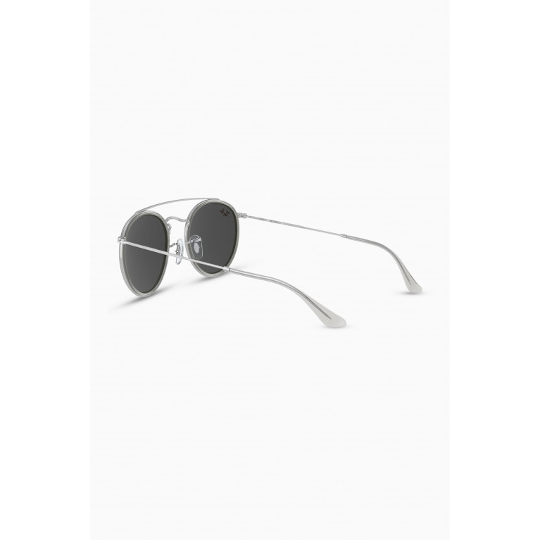 Ray-Ban - Round Double Bridge Polarized Sunglasses