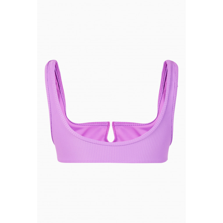 Frankies Bikinis - Cole Ribbed Bikini Top Purple