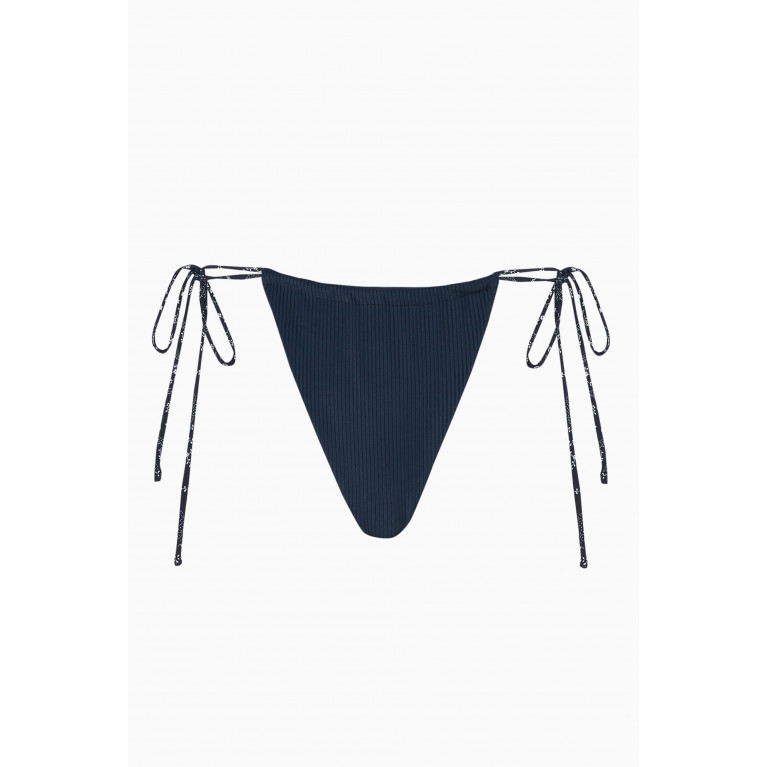 Frankies Bikinis - Tia Ribbed Bikini Bottom Blue