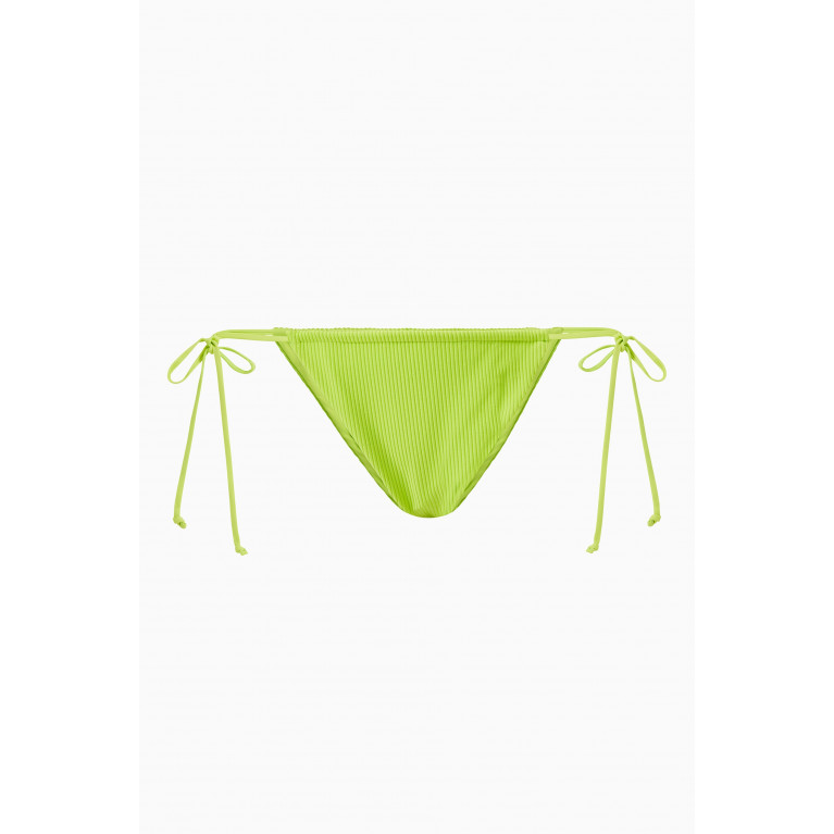 Frankies Bikinis - Tia Ribbed Bikini Bottom Green