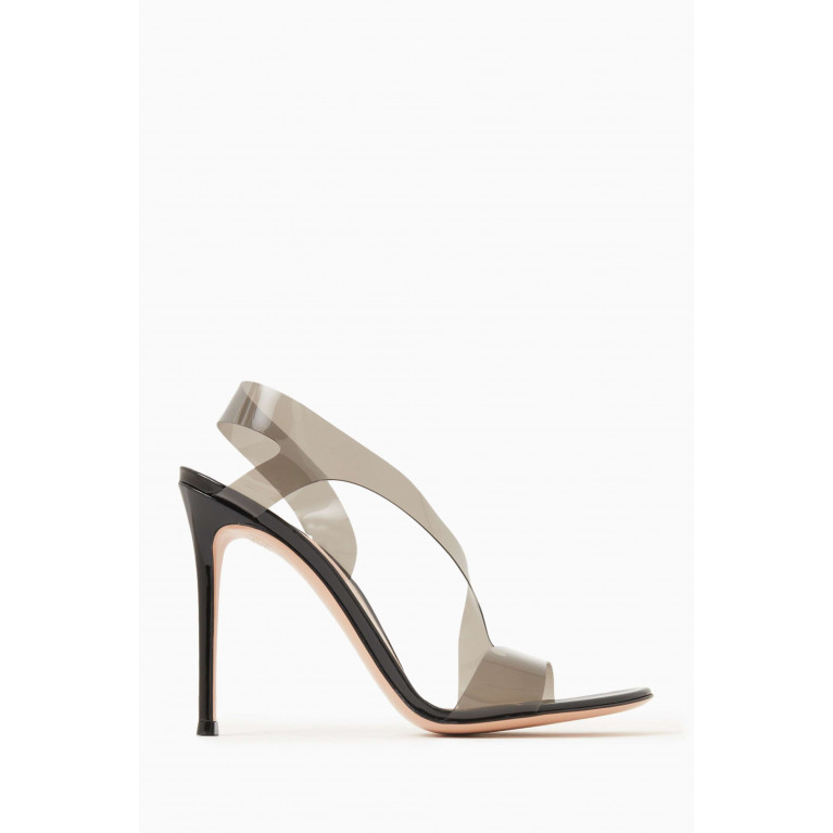 Gianvito Rossi - Metropolis 100 Sandals in PVC and Vernice Leather
