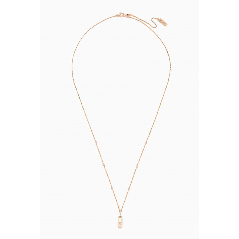 Messika - Move Uno Diamond Long Necklace in 18kt Rose Gold Rose Gold