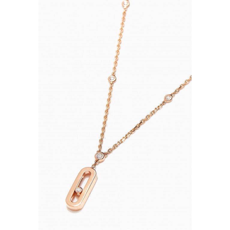 Messika - Move Uno Diamond Long Necklace in 18kt Rose Gold Rose Gold