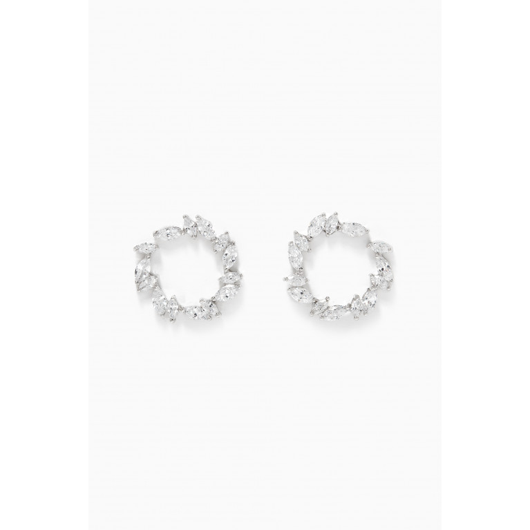CZ by Kenneth Jay Lane - Marquis Cluster Circle Earrings
