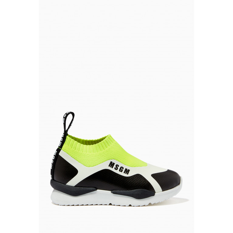MSGM - Logo Sock Trainers in Leather