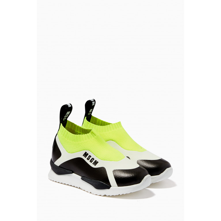 MSGM - Logo Sock Trainers in Leather
