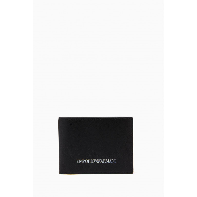 Emporio Armani - EA Stamp BiFold Wallet in Eco Leather Black