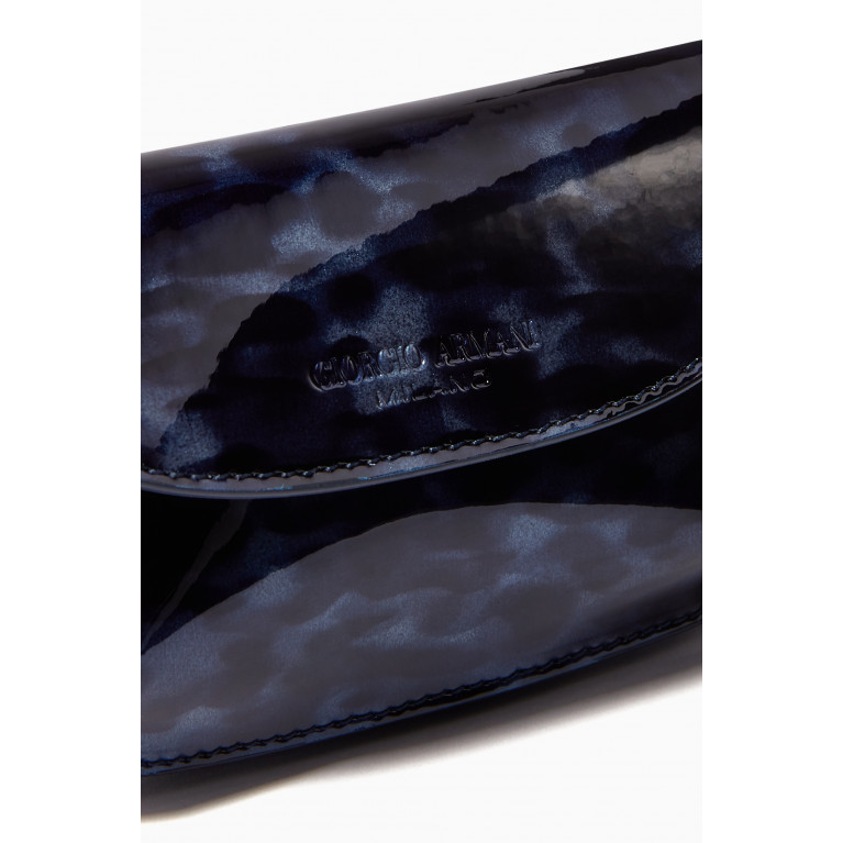 Giorgio Armani - La Prima Card Holder in Tortoise Print Leather Blue