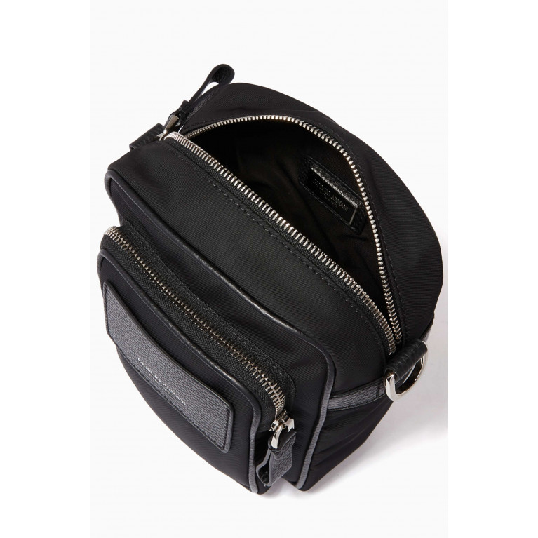 Giorgio Armani - Reporter Crossbody Bag in Nylon & Leather Black