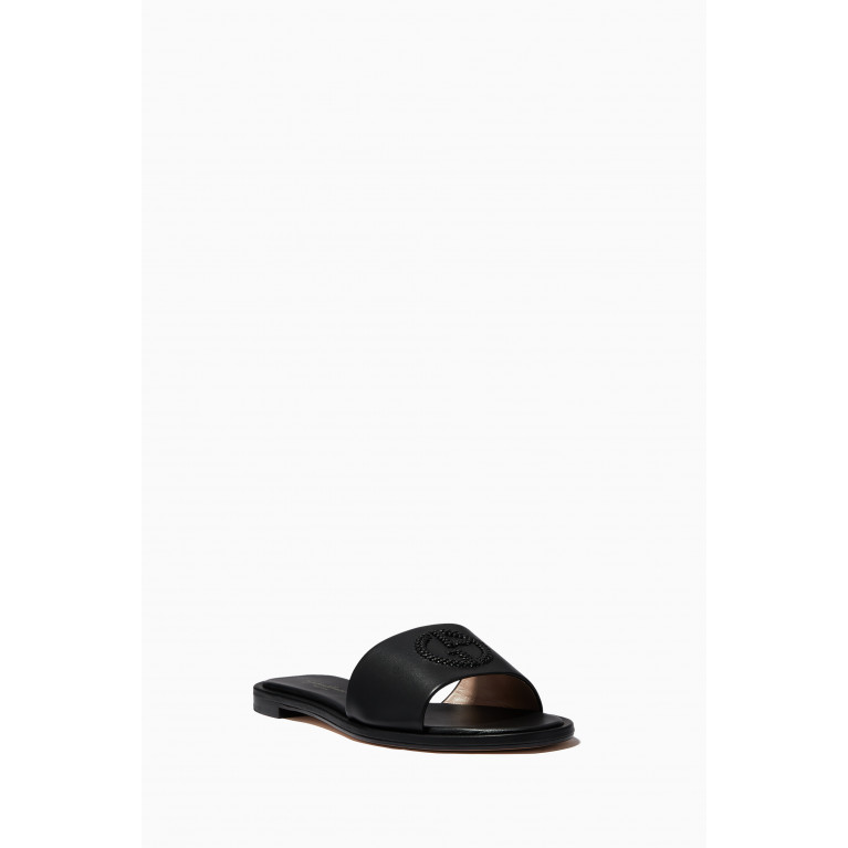 Giorgio Armani - Charlotte Flat Sandals in Leather Black