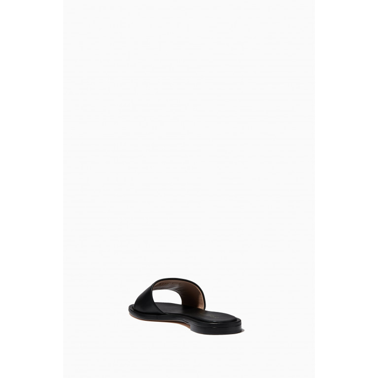 Giorgio Armani - Charlotte Flat Sandals in Leather Black