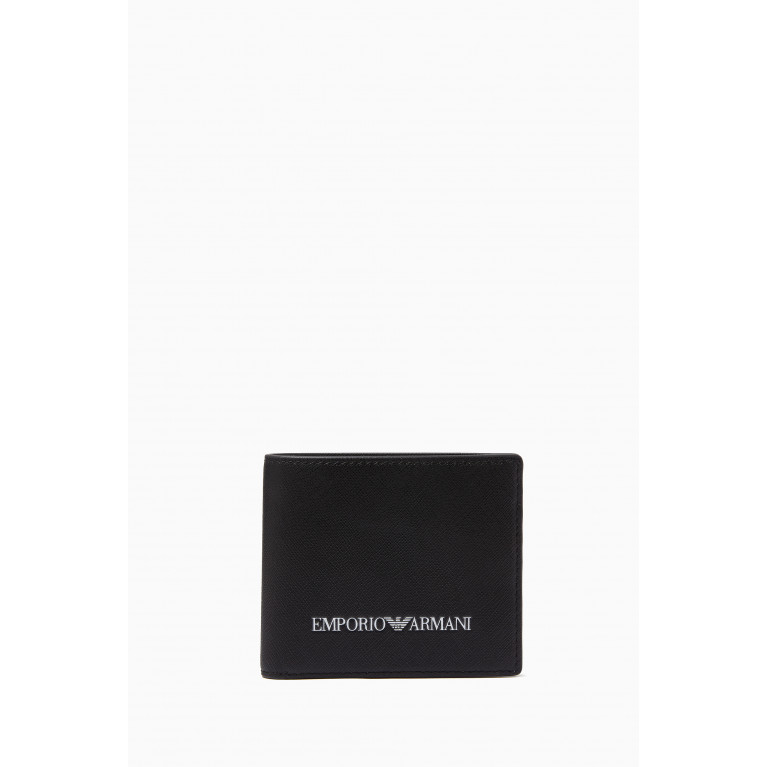 Emporio Armani - EA Stamp Bifold Wallet in Eco Leather Black