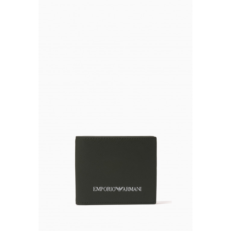 Emporio Armani - Saffiano Print Wallet in Regenerated Leather Green