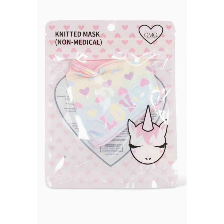 OMG Accessories - Rainbow Hearts Face Mask