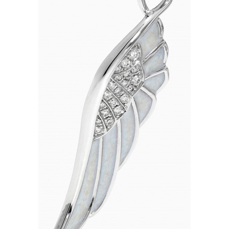 Garrard - Wings Reflection "Winter" Diamond Earring with Enamel in 18kt White Gold